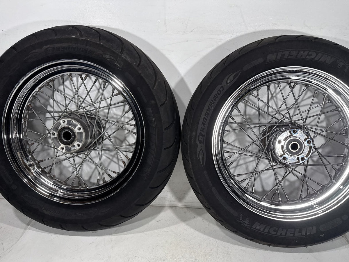 01 Harley Electra Glide Touring Classic OEM Front Rear Wheel Rim Tire Spoked 16"