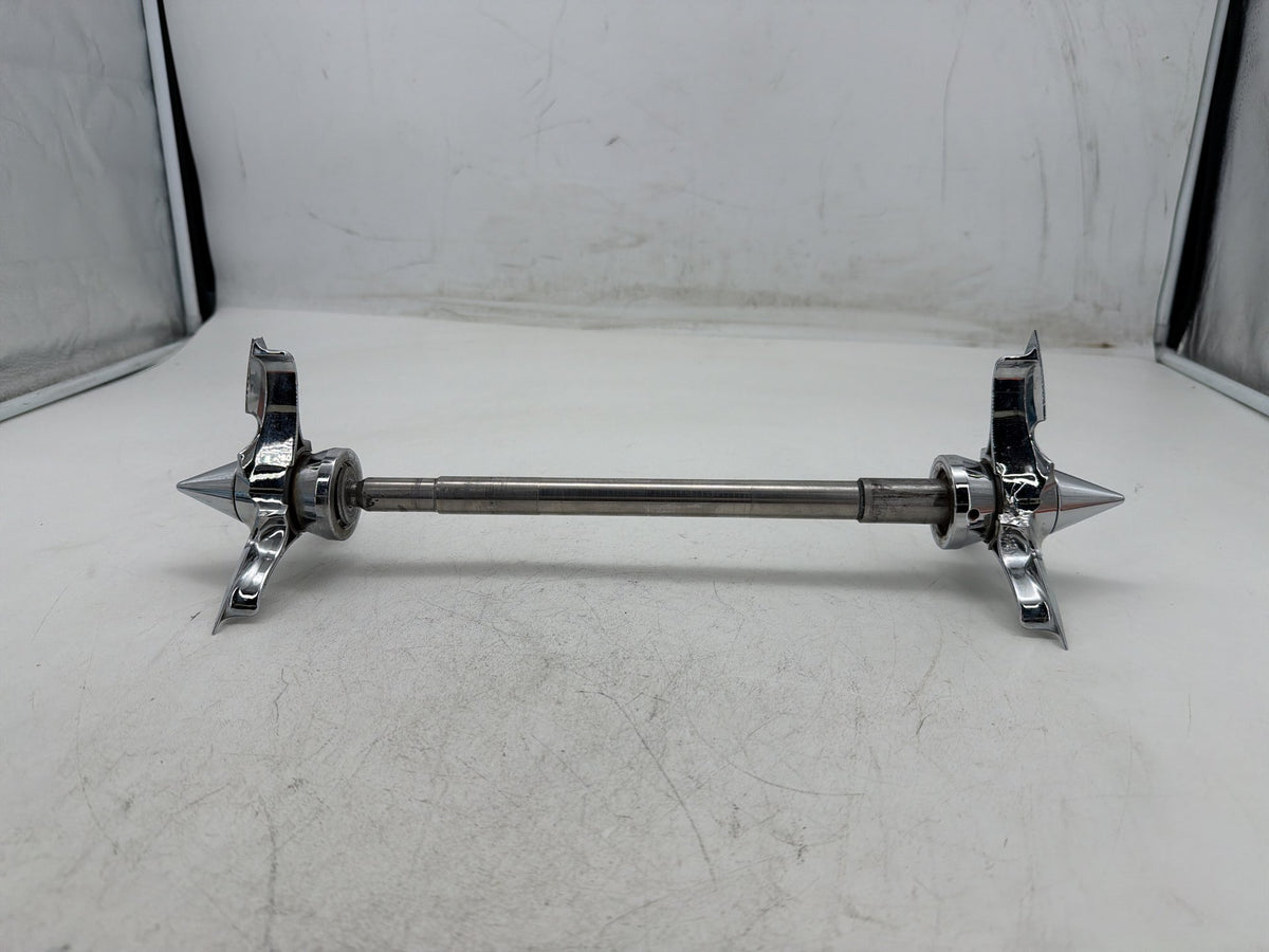 2001 Harley Softail Standard OEM Front Wheel Axle Bolt Shaft w/ Spearhead Caps