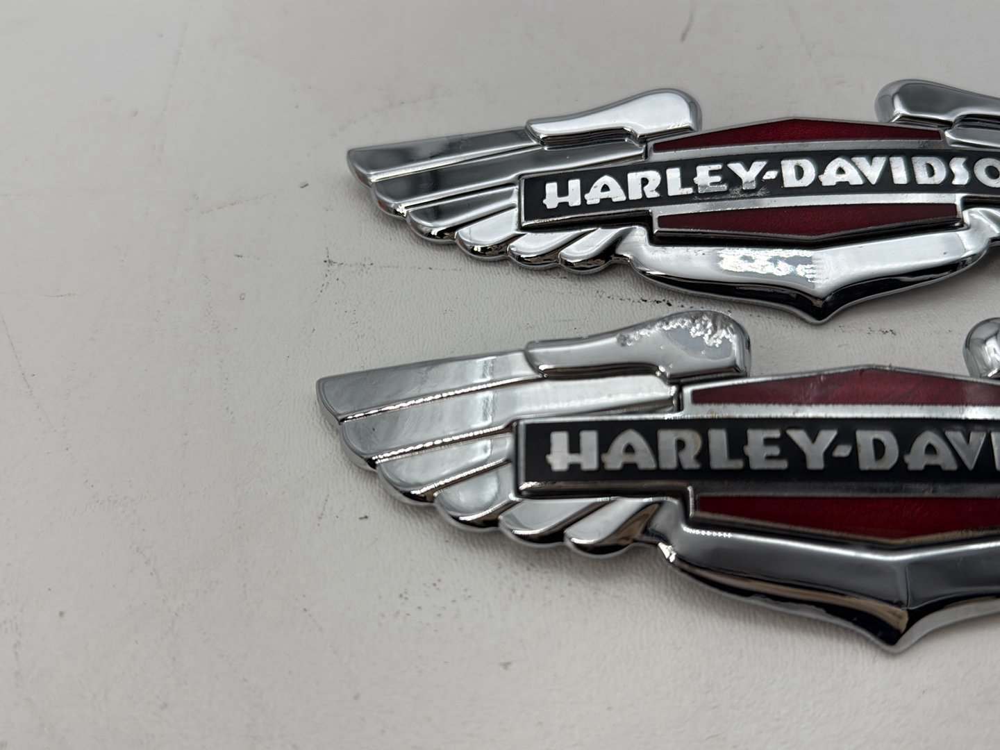 2008 Harley Softail Deluxe FLSTN OEM Fuel Tank Badges Trim Logo Sticker