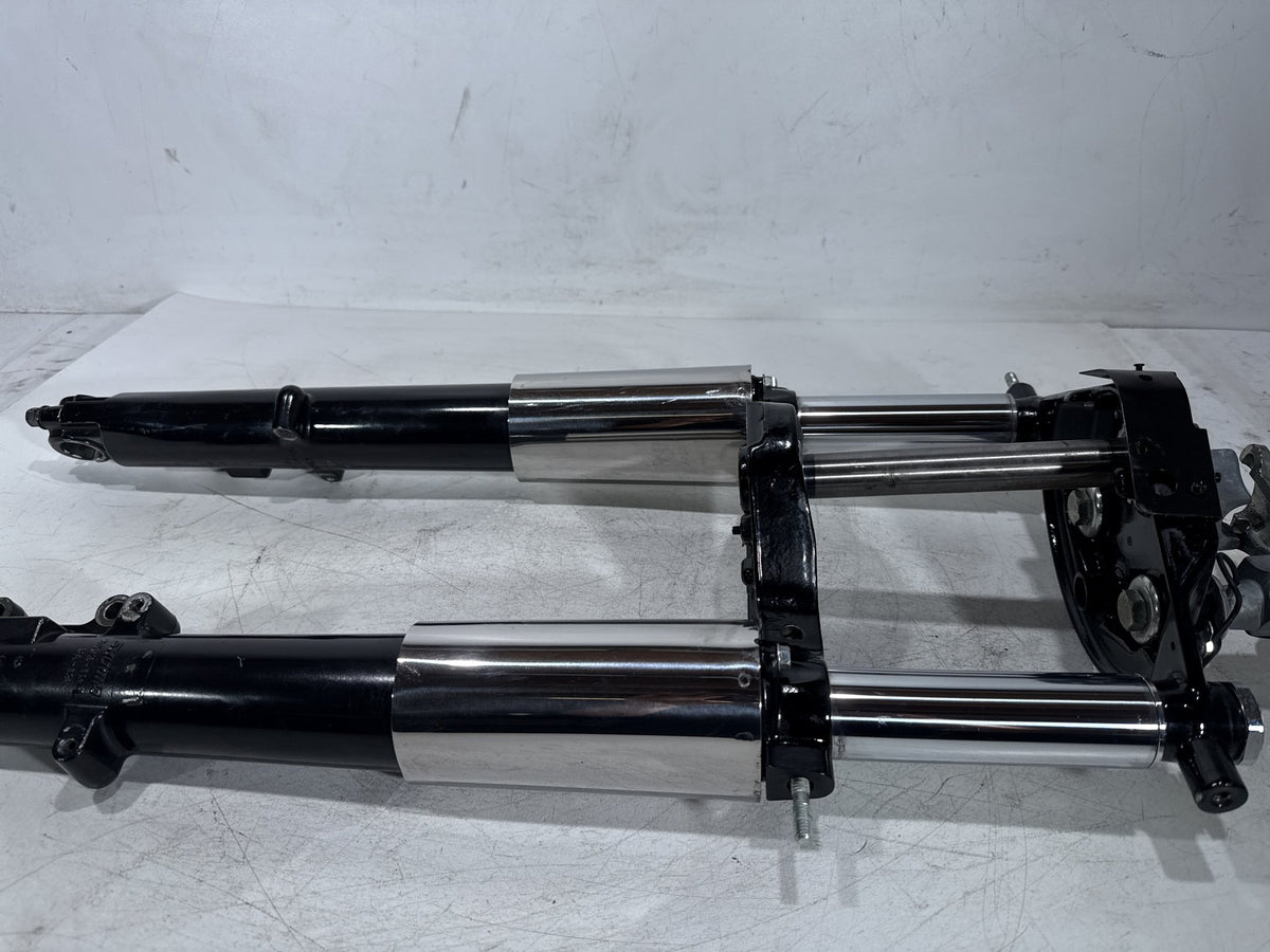10 Harley Road King Touring OEM Front Triple Tree Set & LH RH Fork Legs Sliders