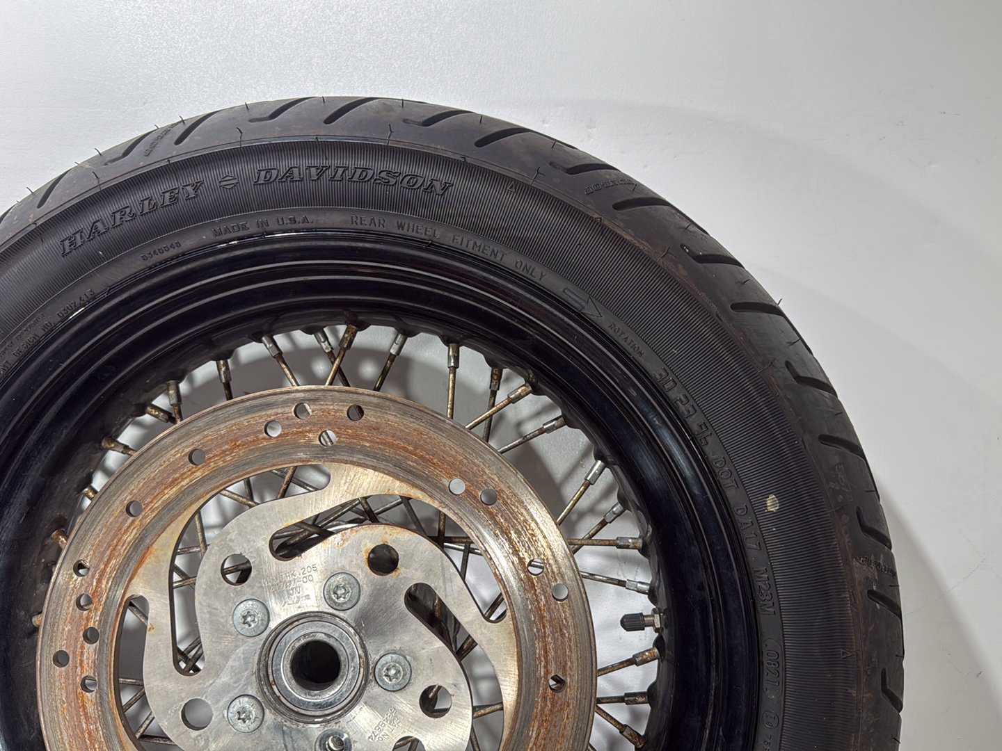 2009 Harley Dyna Street Bob FXDB OEM Front Rear Wheel Rim Tire Spoked 17" 19"