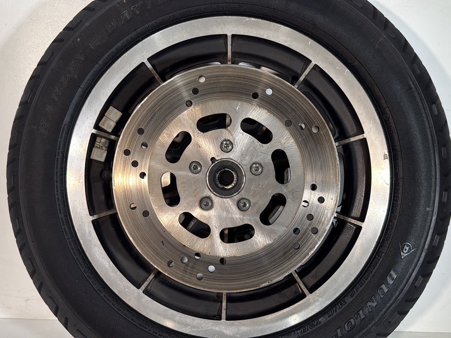 1984 - 1998 Harley-Davidson Touring Electra Glide Classic Front Wheel Rim Tire MT90B16 72H, Dunlop, 16"