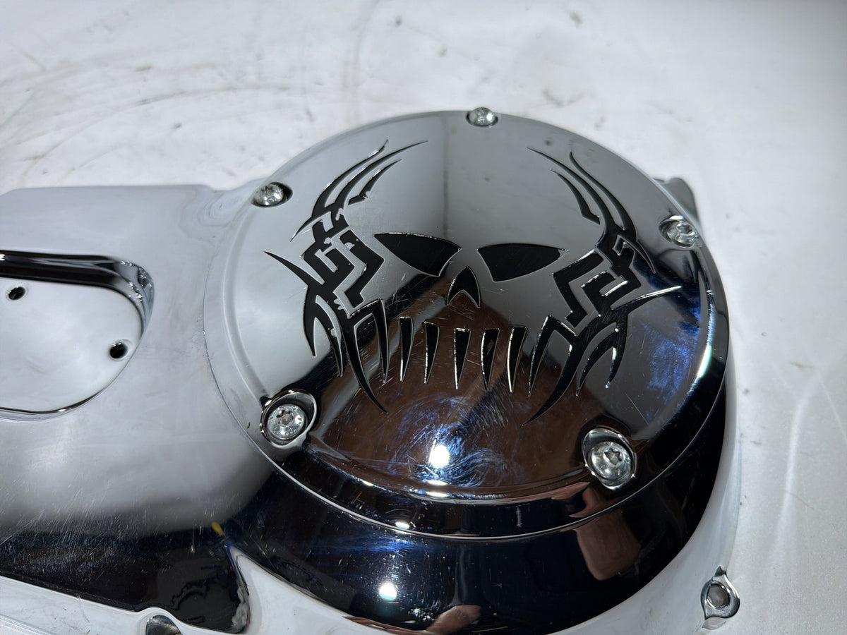 2006 Harley Softail Deuce FXSTDI OEM Outer Primary Clutch Cover SKULL
