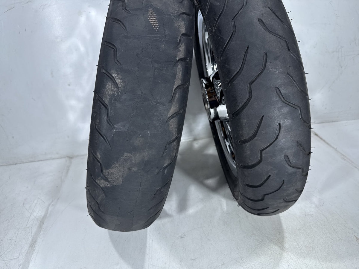 2002 Harley Electra Glide Touring Classic Front & Rear Wheel Rim Tire 16" CHROME