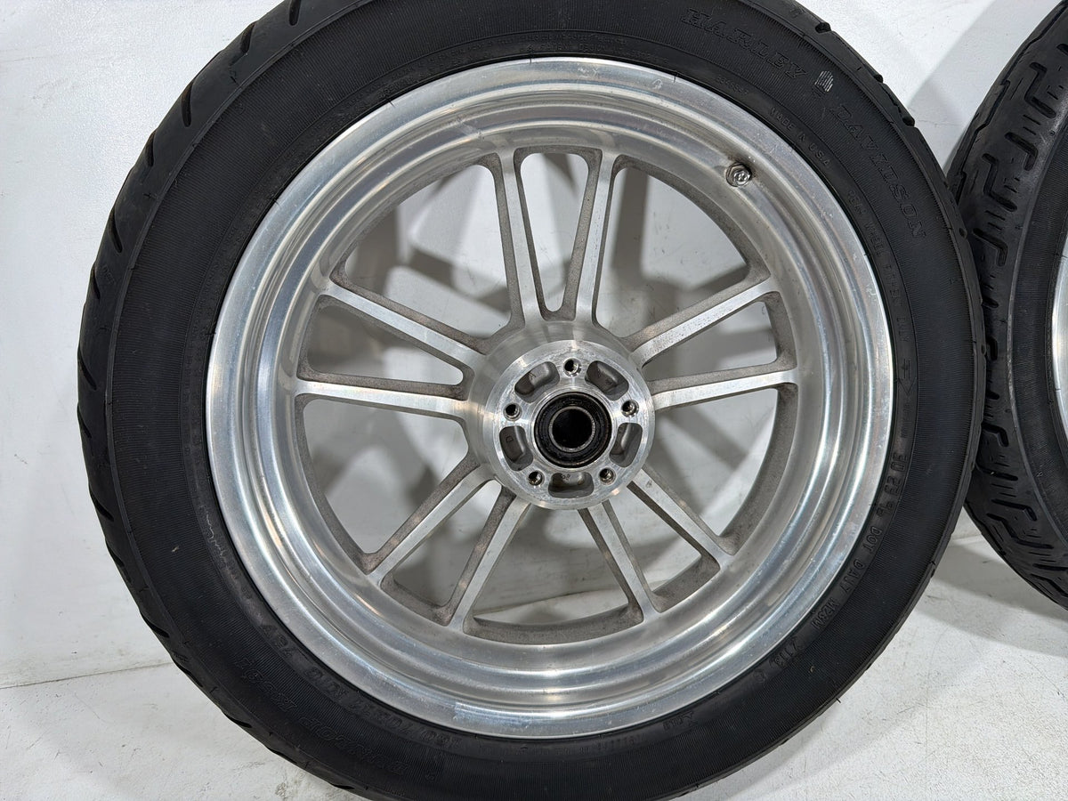 2007 Harley Dyna Super Glide FXD OEM Front & Rear Wheel Rim Tire 17" 19"