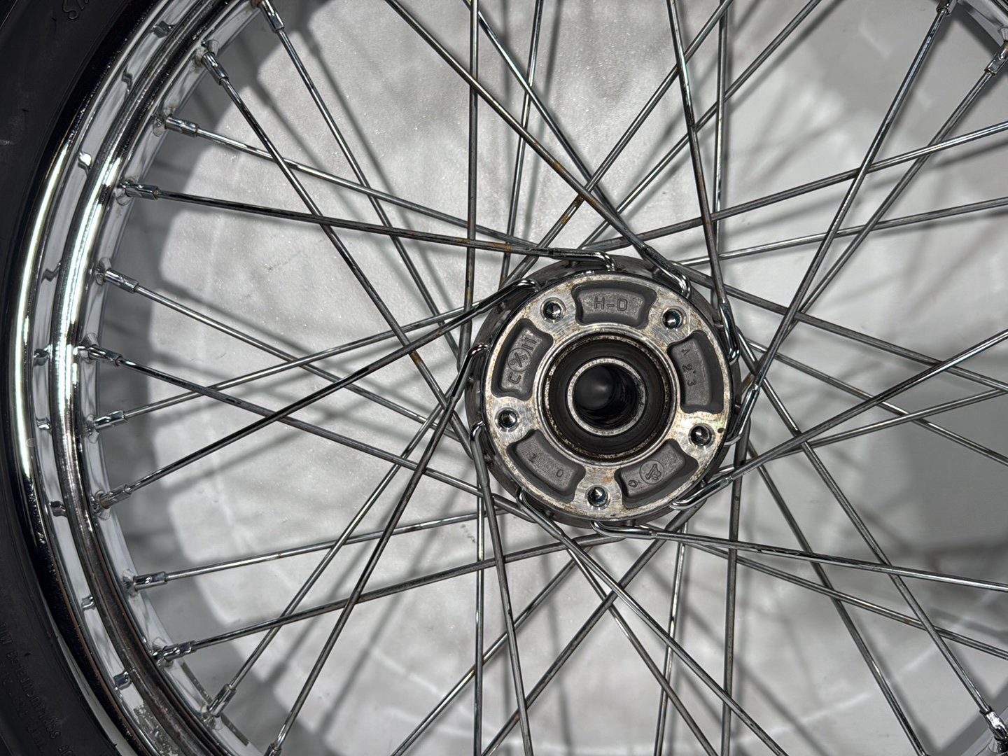 2006 Harley Dyna FXDWGI Wide Glide OEM Front Rear Wheel Rim Tire Spoked
