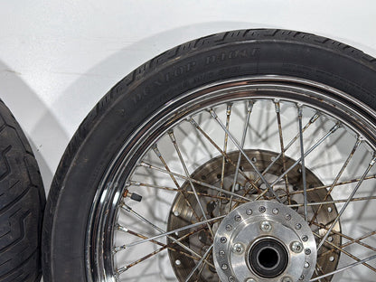 2007 Harley Dyna Street Bob FXDBI OEM Front Rear Wheel Rim Tire Spoked