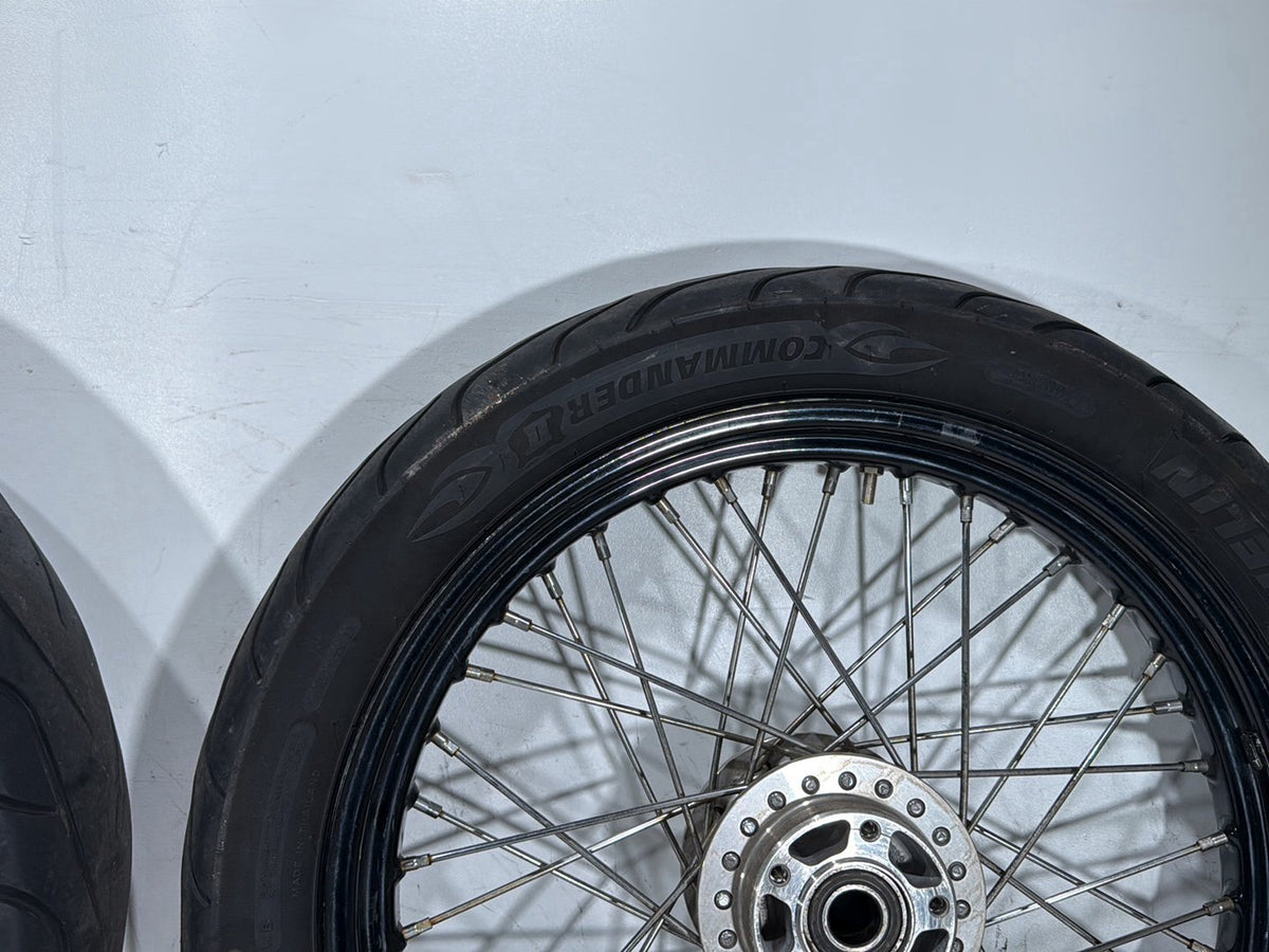 2009 Harley Dyna Street Bob FXDB OEM Front Rear Wheel Rim Tire Spoked