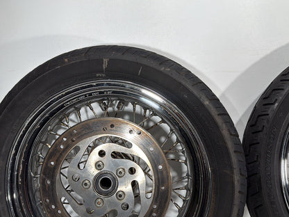 2007 Harley Dyna Street Bob FXDBI OEM Front Rear Wheel Rim Tire Spoked