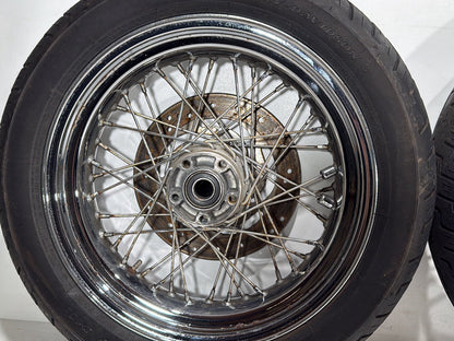 2007 Harley Dyna Street Bob FXDBI OEM Front Rear Wheel Rim Tire Spoked