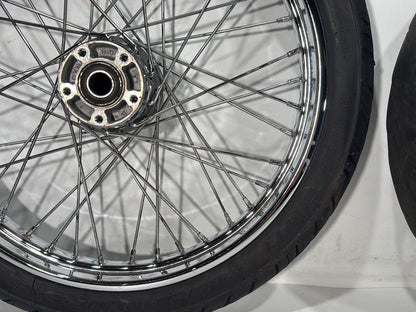 2006 Harley Dyna FXDWGI Wide Glide OEM Front Rear Wheel Rim Tire Spoked