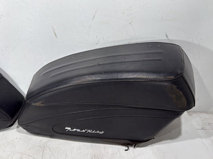 2004 Harley Road King Touring Custom FLHRSI OEM Rear Left Right Saddlebags Luggage Leather