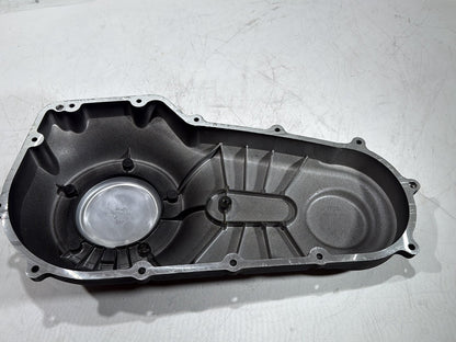 2008 Harley Dyna Fat Bob FXDF OEM Outer Primary Clutch Cover Black Wrinkle