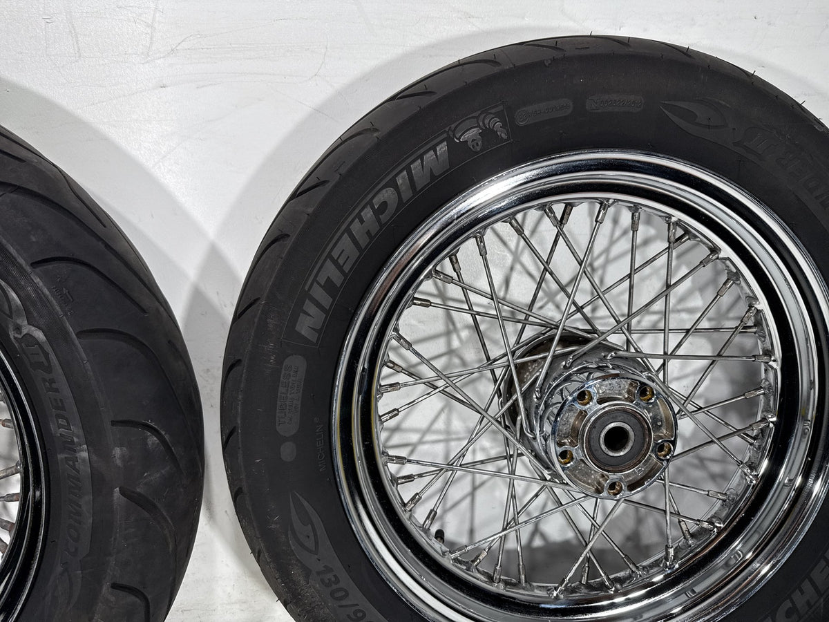 01 Harley Electra Glide Touring Classic OEM Front Rear Wheel Rim Tire Spoked 16"
