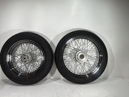 2001 Harley Sportster 883 Hugger XLH883 OEM Front Rear Wheel Rim Tire Spoked