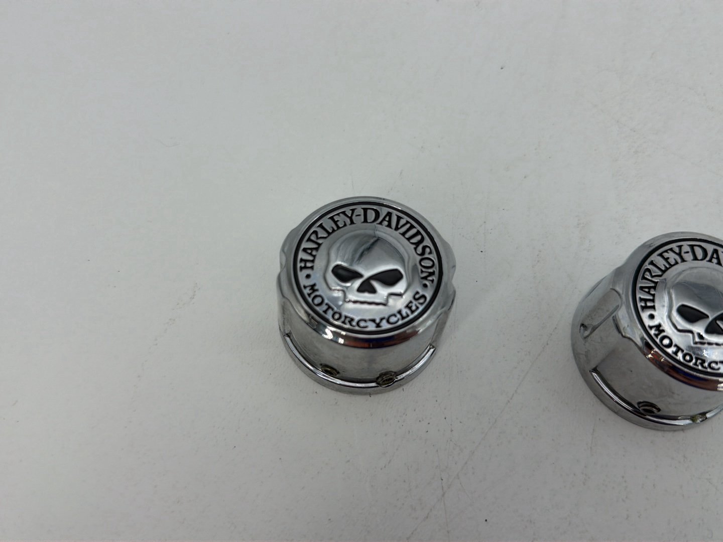 1986 - 1998 Harley-Davidson Softail Heritage Classic Front Wheel Axle Nut Covers Caps 43163-08A