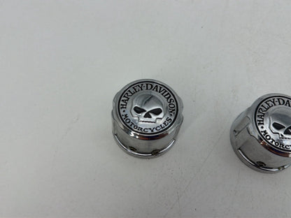 1986 - 1998 Harley-Davidson Softail Heritage Classic Front Wheel Axle Nut Covers Caps 43163-08A