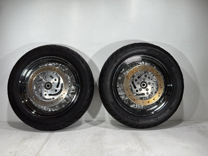 2005 Harley Heritage Softail Front Rear Wheel Rim Tire 130/90B16 150/80B16 16"