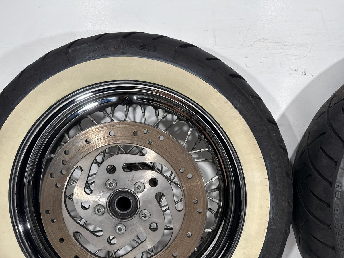 2004 Harley Road King Touring Classic OEM Front Rear Wheel Rim Tire Spoked 16"