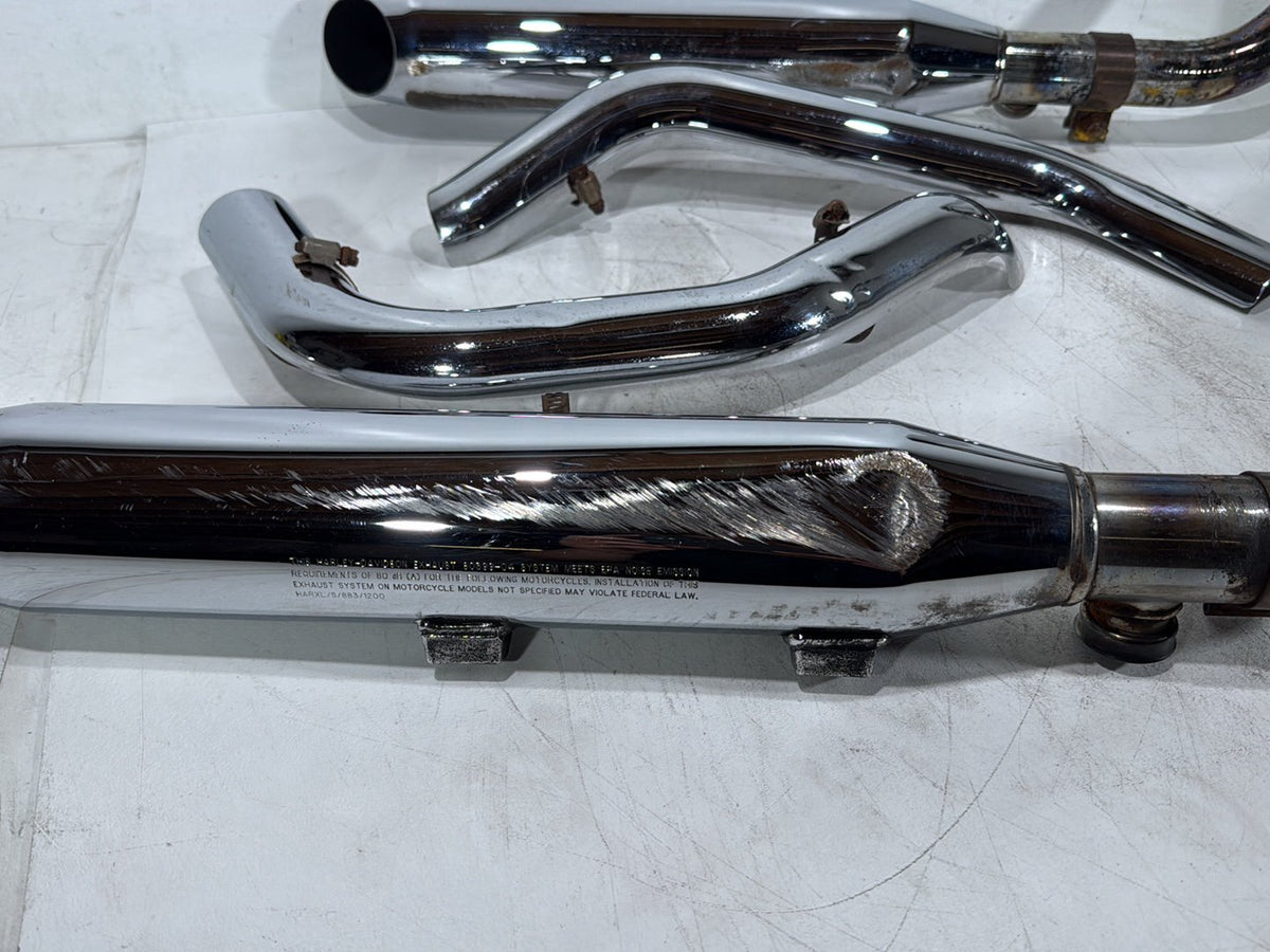 13 Harley Sportster 1200X OEM Exhaust Header Pipes Muffler * DENTED SCRATCHED *