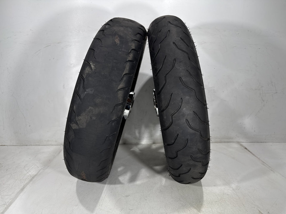 2002 Harley Electra Glide Touring Classic Front & Rear Wheel Rim Tire 16" CHROME