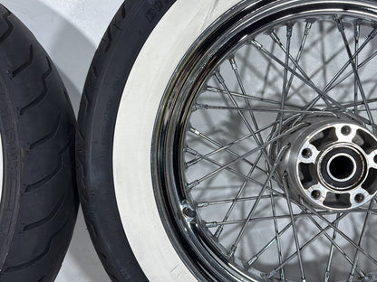 2008 Harley Softail Deluxe FLSTN OEM Front Rear Wheel Rim Tire Spoked