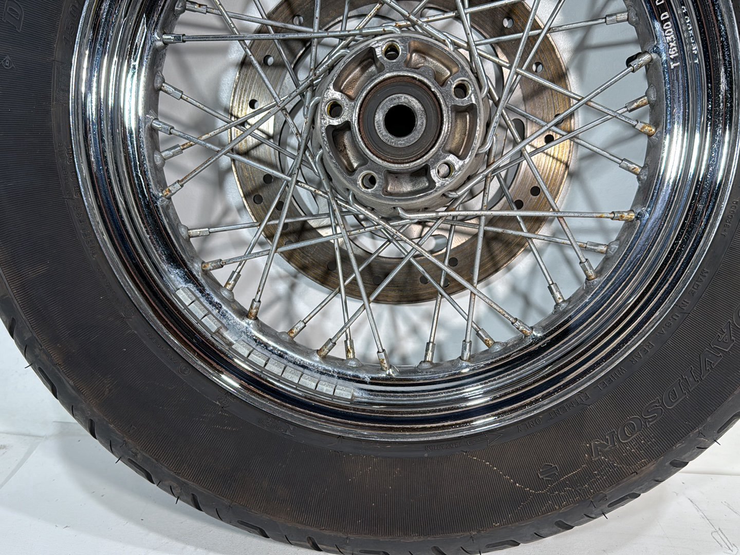 2005 Harley Dyna FXDWG Wide Glide OEM Rear Wheel Rim Tire Spoked
