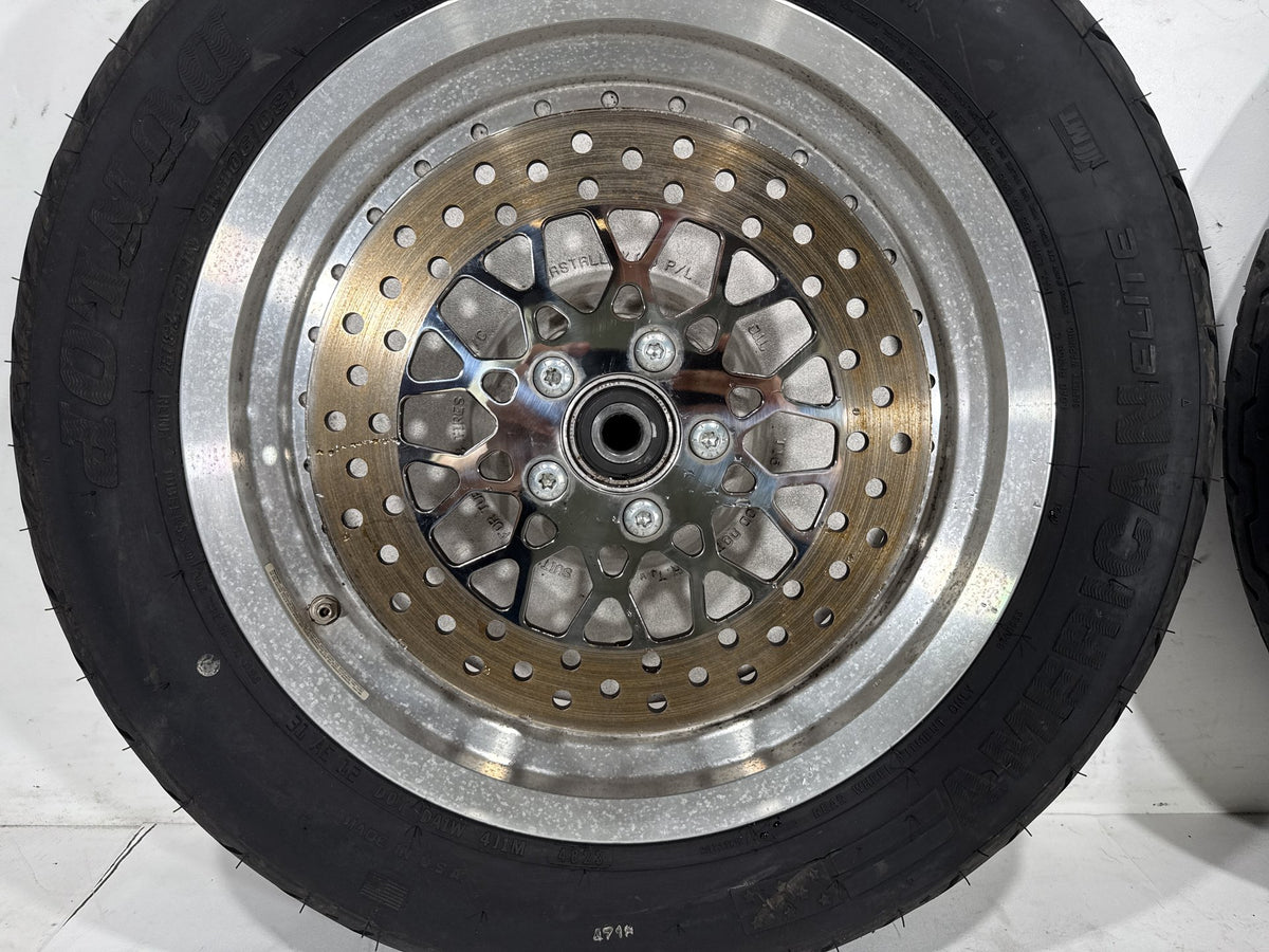 2002 Harley Heritage Softail Classic FLSTC OEM Front & Rear Wheel Rim Tire 16"