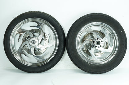 1986 - 2003 Harley-Davidson Sportster Hugger Front & Rear Wheel Rim Tire 43499-84