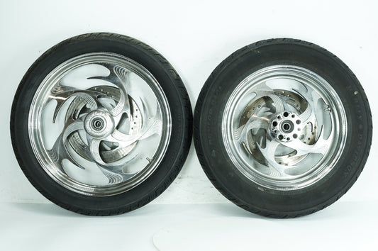 1986 - 2003 Harley-Davidson Sportster Hugger Front & Rear Wheel Rim Tire 43499-84