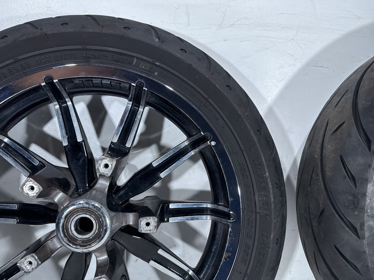 2014 Harley Electra Glide Touring OEM Front & Rear Wheel Rim Tire ABS 16" 17"