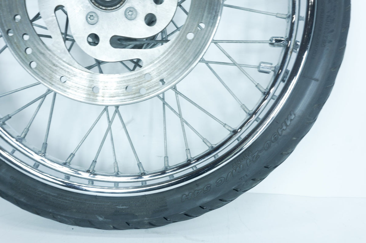 01 Harley Softail FXSTB Night Train OEM Front Wheel Rim Tire Spoked MH90-21 21"