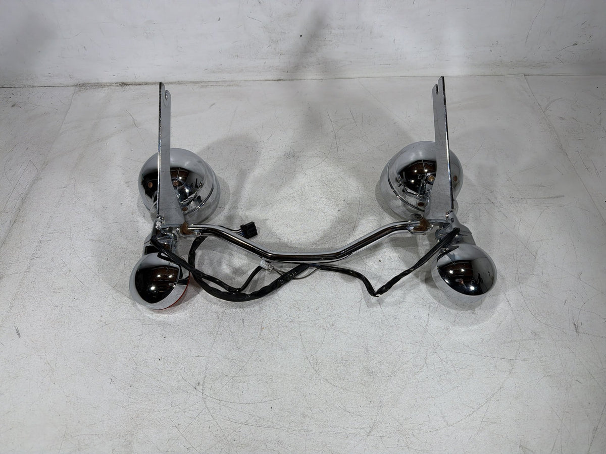 97 Harley Road King Touring FLHR OEM Front Turn Signal Indicators Aux Light Bar