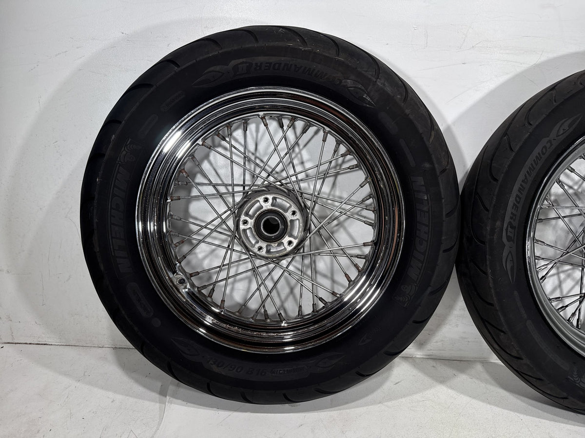 01 Harley Electra Glide Touring Classic OEM Front Rear Wheel Rim Tire Spoked 16"