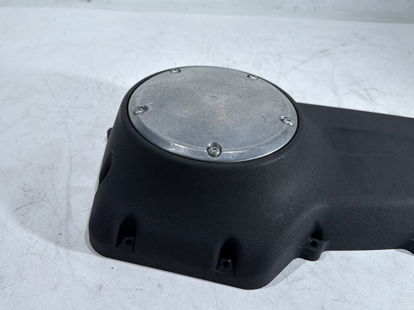 2008 Harley Dyna Fat Bob FXDF OEM Outer Primary Clutch Cover Black Wrinkle