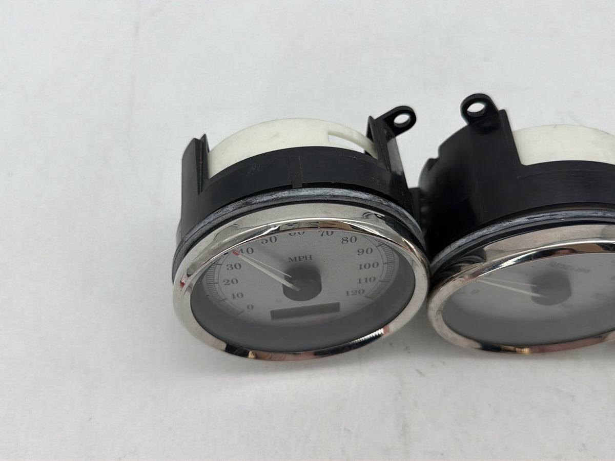 10 Harley Street Glide Touring Air Oil Volt Fuel Tacho Speedo Gauges Silver Face