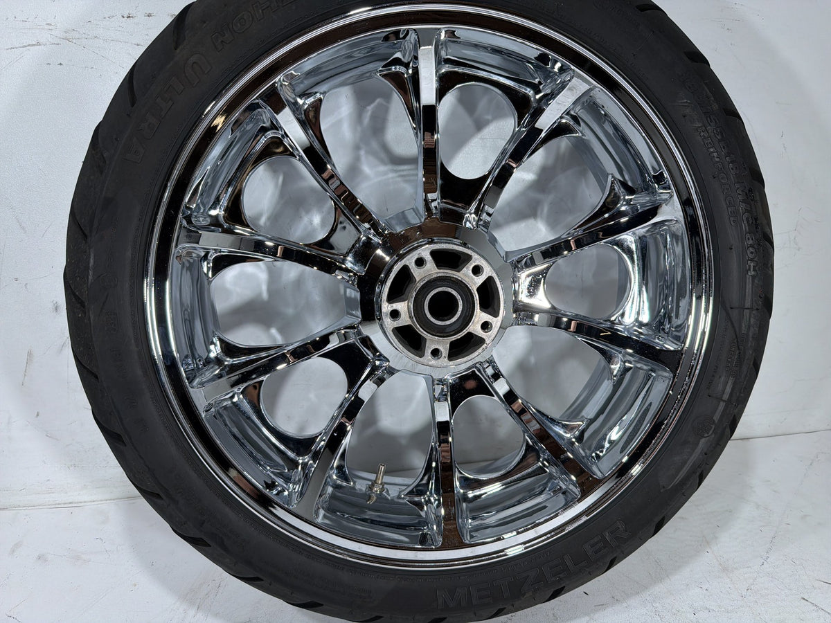 12 Harley Street Glide Touring FLHX OEM Rear Wheel Rim Tire 180/55B18 18" Chrome