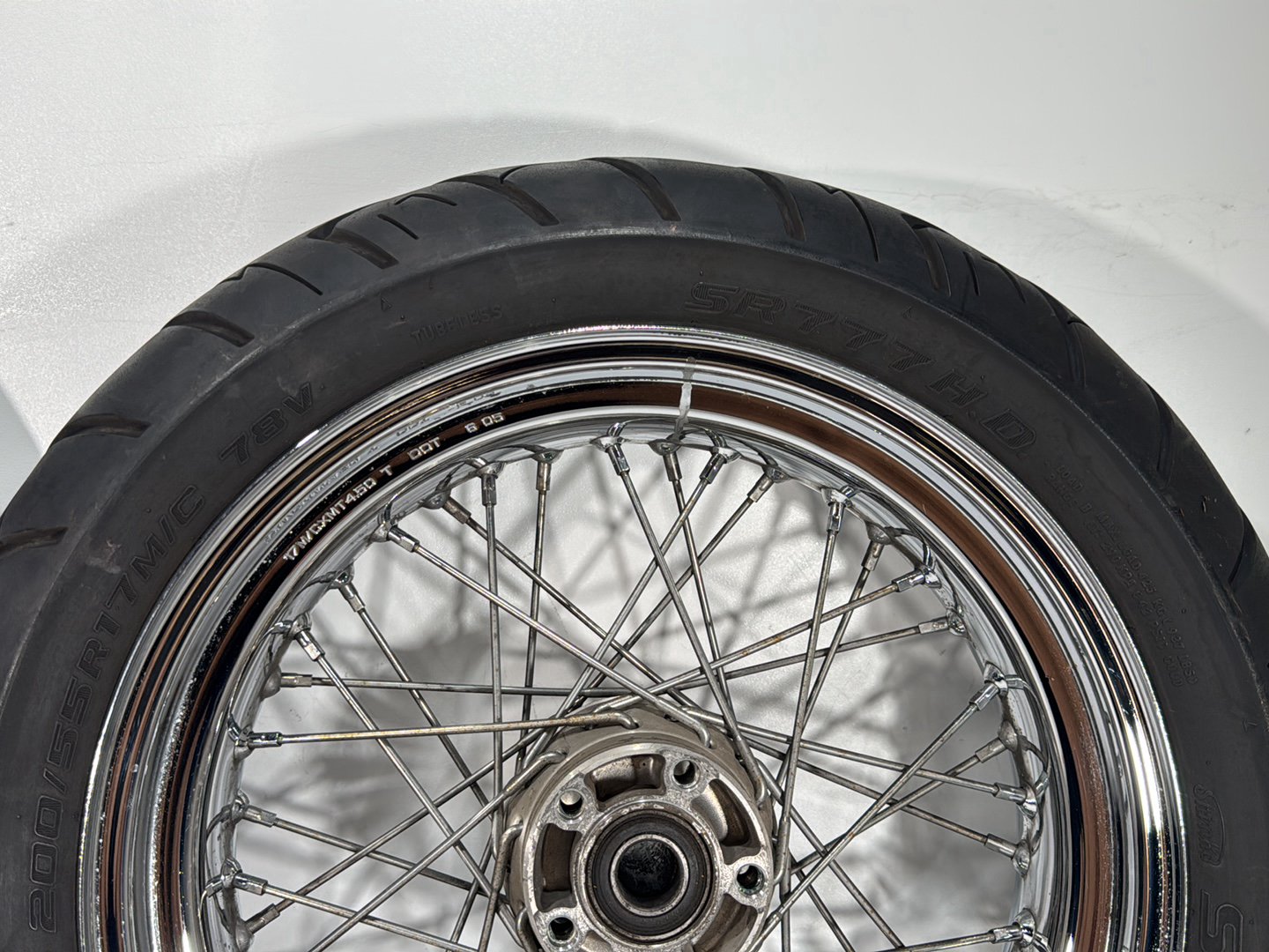 2006 Harley Dyna FXDWGI Wide Glide OEM Front Rear Wheel Rim Tire Spoked
