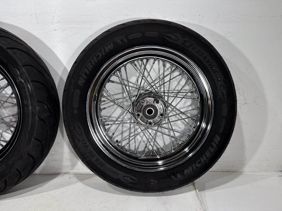 01 Harley Electra Glide Touring Classic OEM Front Rear Wheel Rim Tire Spoked 16"