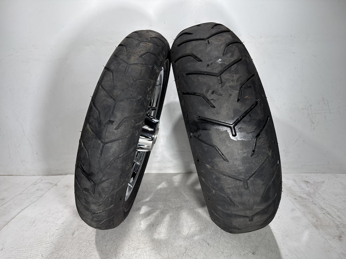 2009 Harley Electra Glide Touring CVO Eagle Front & Rear Wheel Rim Tire 16" 17"