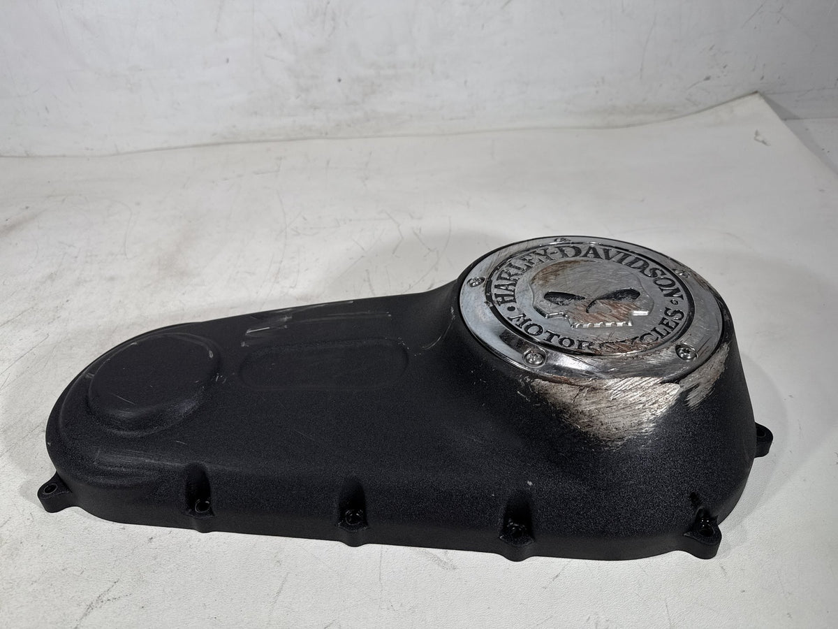 2016 Harley Dyna Fat Bob OEM Outer Primary Clutch Cover Willie G Skull SCRATCHED