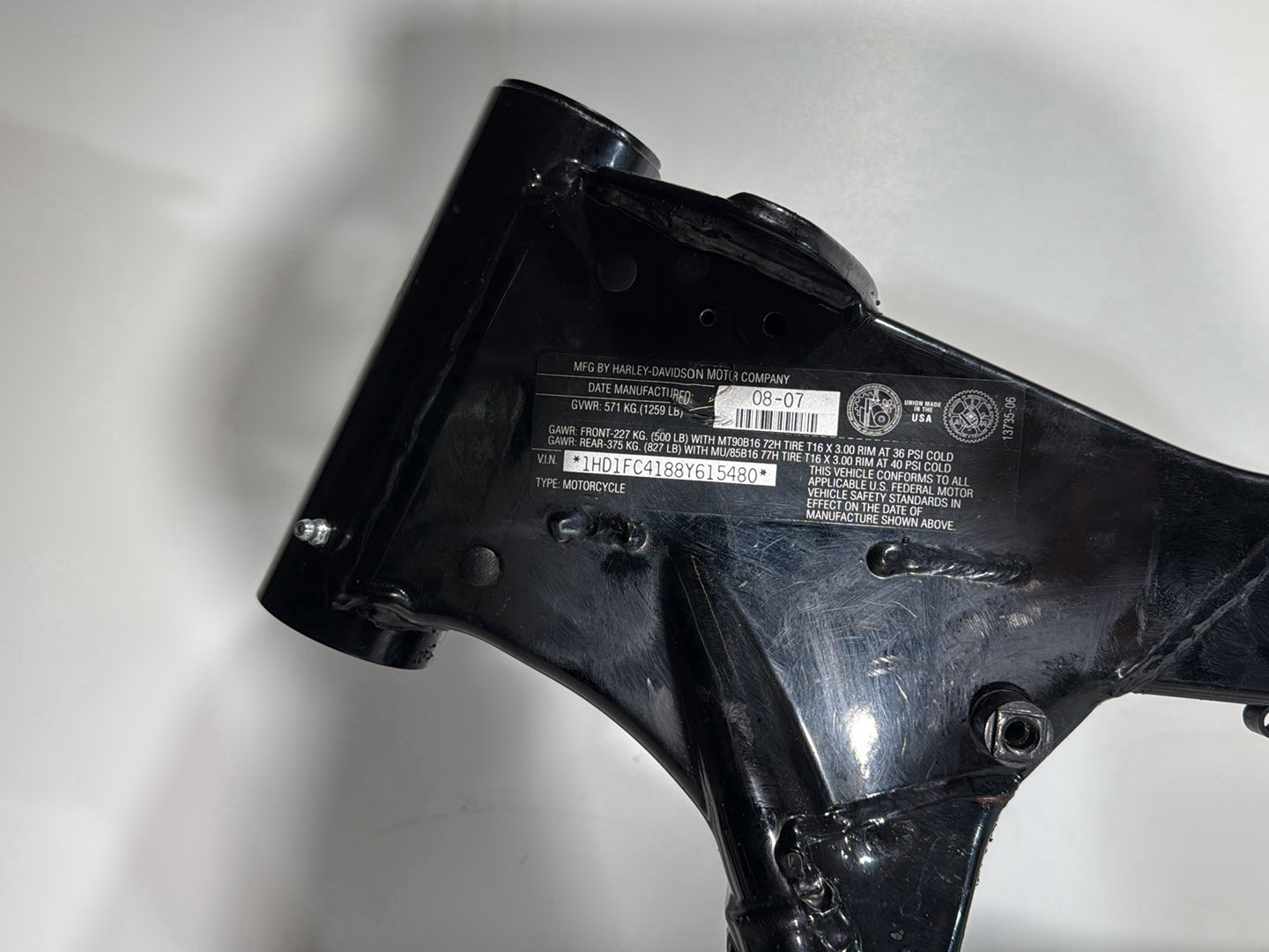 2007 - 2012 Harley-Davidson Touring Electra Glide Ultra Body Main Frame Chassis SLVG 47900-08BHP