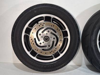 2007 - 2012 Harley-Davidson Touring Street Glide Front & Rear Wheel Rim Tire Airstrike