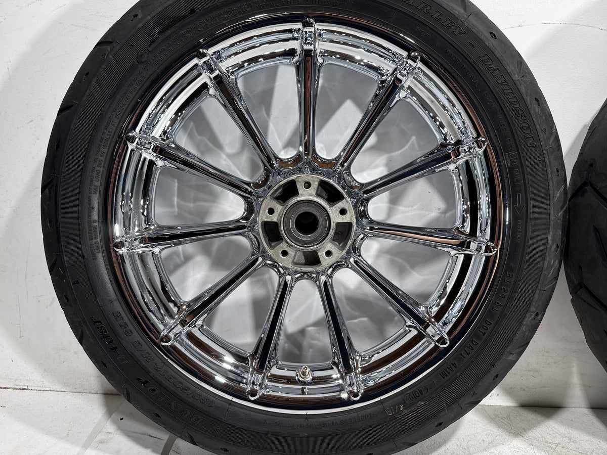 2009 Harley Electra Glide Touring CVO Eagle Front & Rear Wheel Rim Tire 16" 17"