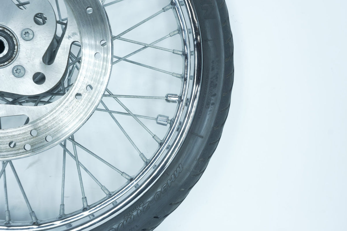 01 Harley Softail FXSTB Night Train OEM Front Wheel Rim Tire Spoked MH90-21 21"