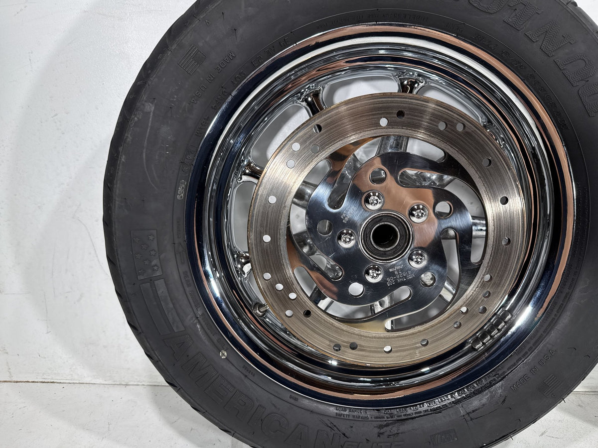 2002 Harley Electra Glide Touring Classic Front & Rear Wheel Rim Tire 16" CHROME