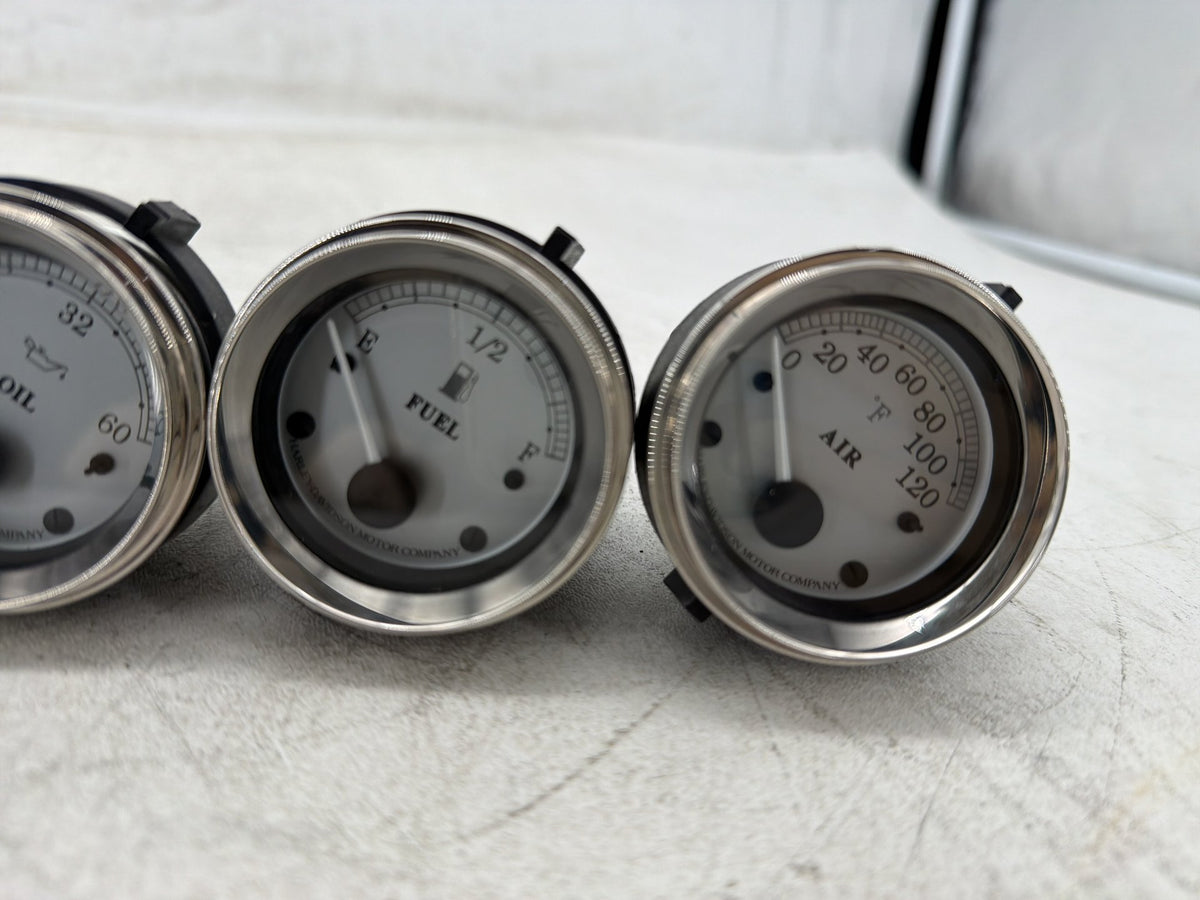 13 Harley Street Glide Touring Air Oil Volt Fuel Tacho Speedo Gauges Silver Face