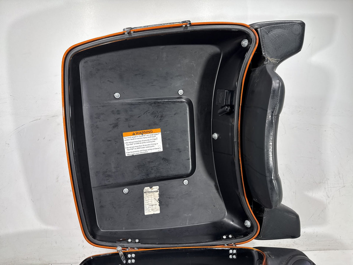 2014 Harley Electra Glide Touring Ultra OEM Pass Backrest Tour Pak Luggage NOKey