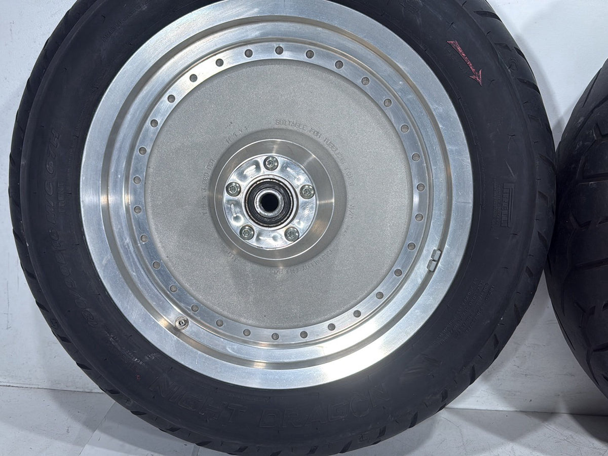 2005 Harley Softail Fat Boy FLSTF OEM Front & Rear Wheel Rim Tire 16"