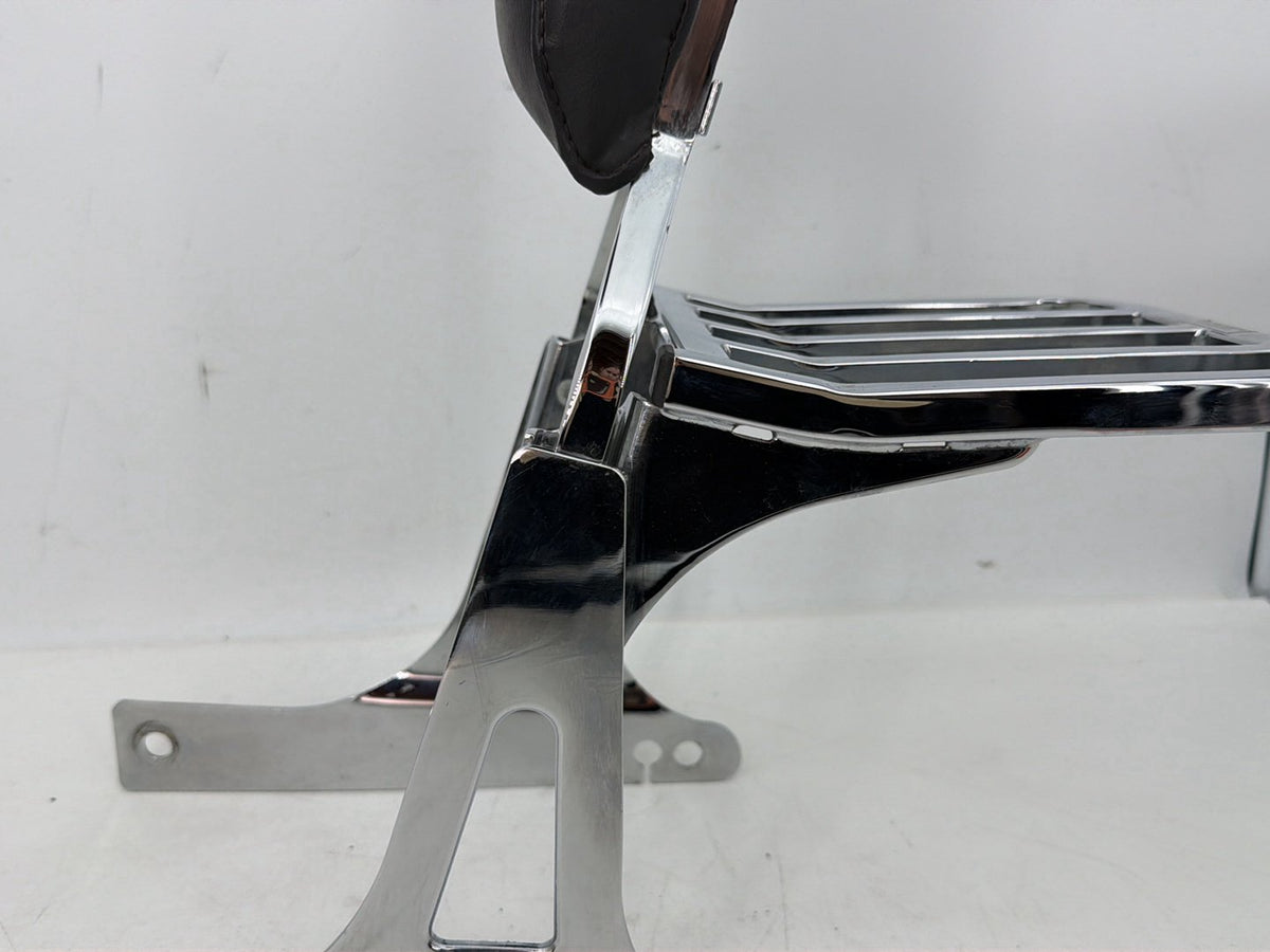 07 Harley Dyna Super Glide Custom Rear Sissy Bar & Backrest Cushion Pad * TORN *